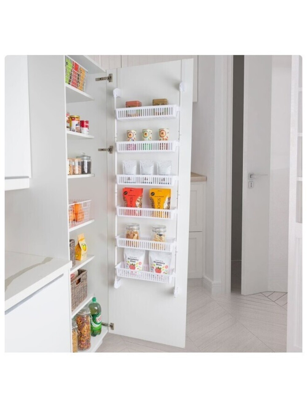 Smart Design 6-Tier Steel Over the Door Organizer - White